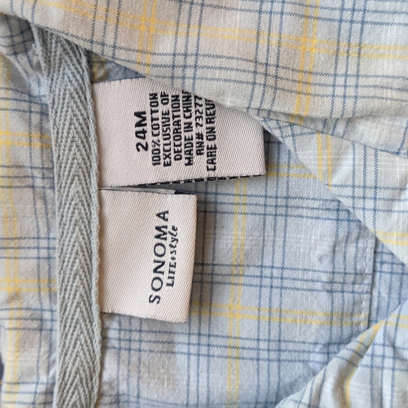 🐻24 months, Sonoma plaid cotton shirt with Jeep embellishments - Picture 3 of 5